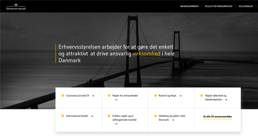 Screenshot Erhvervsstyrelsens hjemmeside